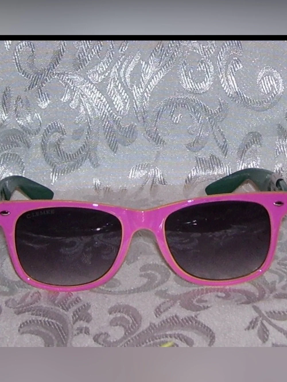 Carolina Lemke CL Berlin Green and Yellow Cat-Eye Sunglasses $99 NWT